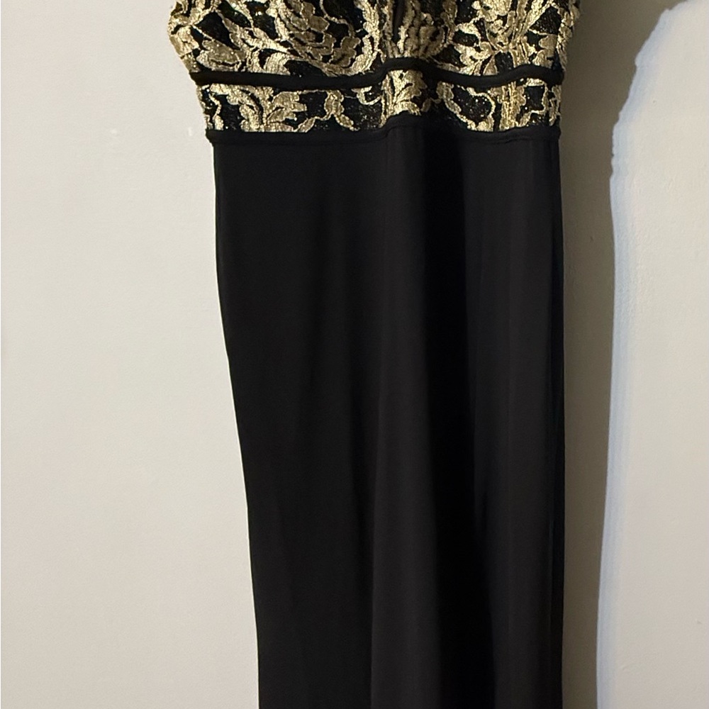 Elegant Black and Gold Evening Dress